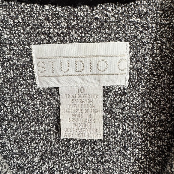 Vintage 90s Studio C Fur Collar Jacket Size 10 - Picture 3 of 8